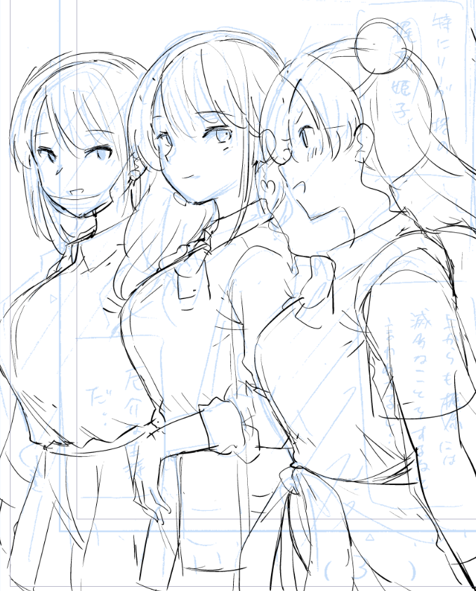 新しい作品の下書きやってる 