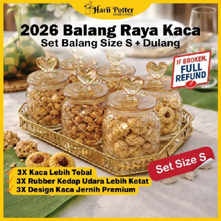 pwekachu's tweet photo. Biasa pergi raya mesti tuan rumah serve kuih raya dalam balang lawolawooo 🌟 korang dah ada belum tu? Takkan pakai last year punyaaa, dah retak retak. Beli sini set siap dapat dulangg sekali haa amekk. Senang angkut https://t.co/PnscvQv551