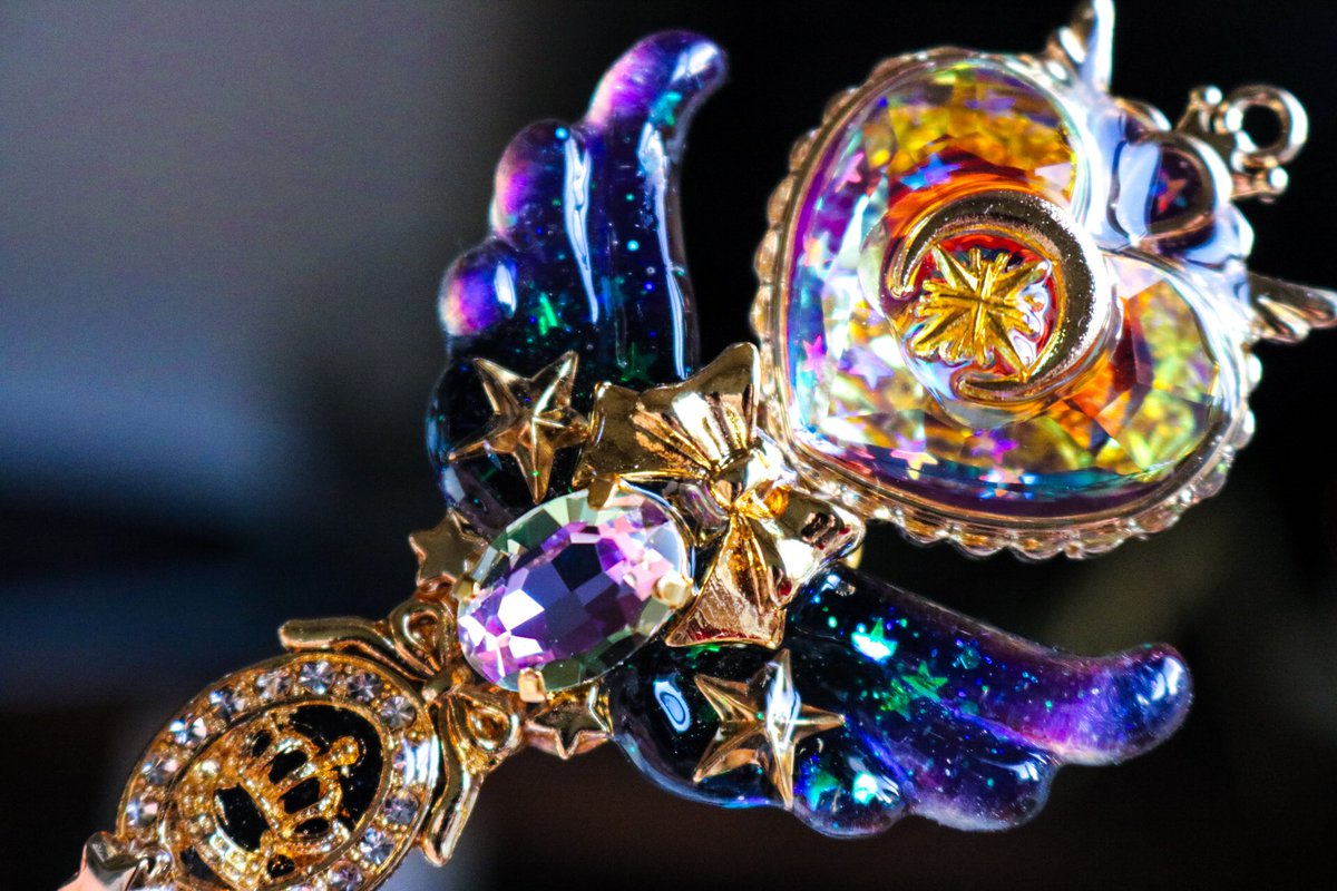 Magic Amulet Key ペンダント🌙💫🤍💜🖤 約3㎝の大きなハートの