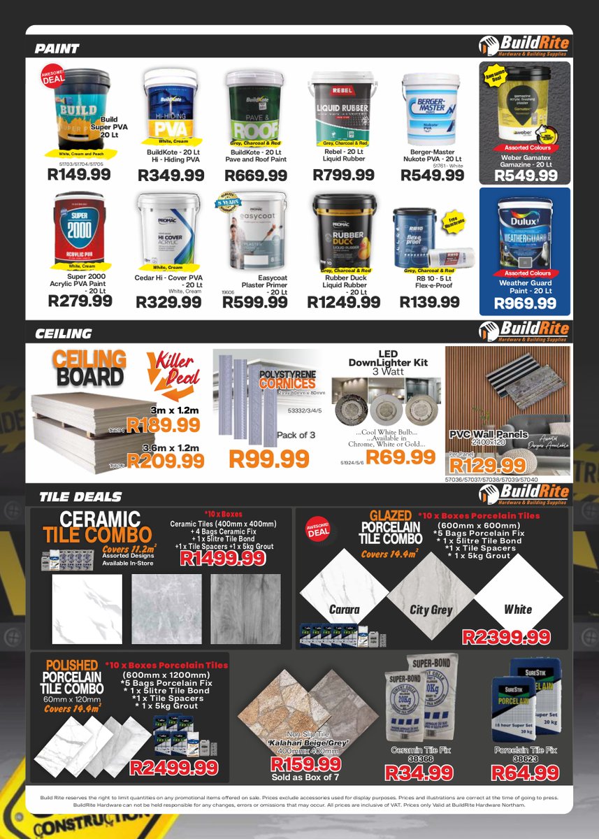 BuildriteH's tweet image. BuildRite Hardware Back to Site Sale is now on at Northam... Are you ready these and many more Amazing deals!!!😁

#northam #waterberg #thabazimbi #Limpopo #0360 #014 #buildrite #buildritehardware #hardware #hardwarestore #affordable #dream