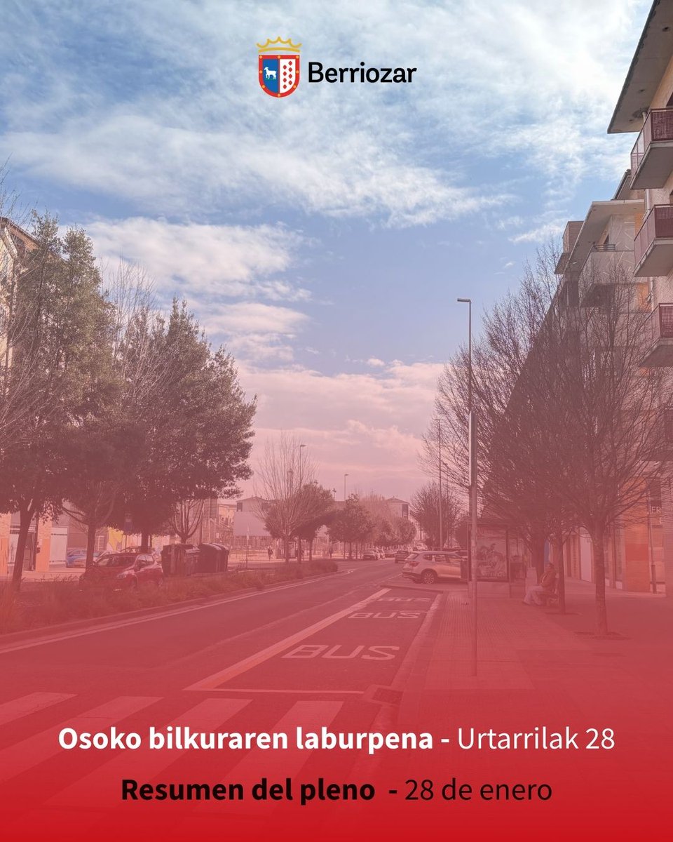 🏫 Berriozarko Udalak, atzo egindako osoko bilkuran, udal aurrekontuan 2,51 milioi euro gehiago sartzea onartu zuen, baita berdintasunaren eta udal antolaketaren arloko beste aurrerapen batzuk ere.

Kontsultatu informazio guztia ➡️ labur.eus/9x2yl49g

#berriozar