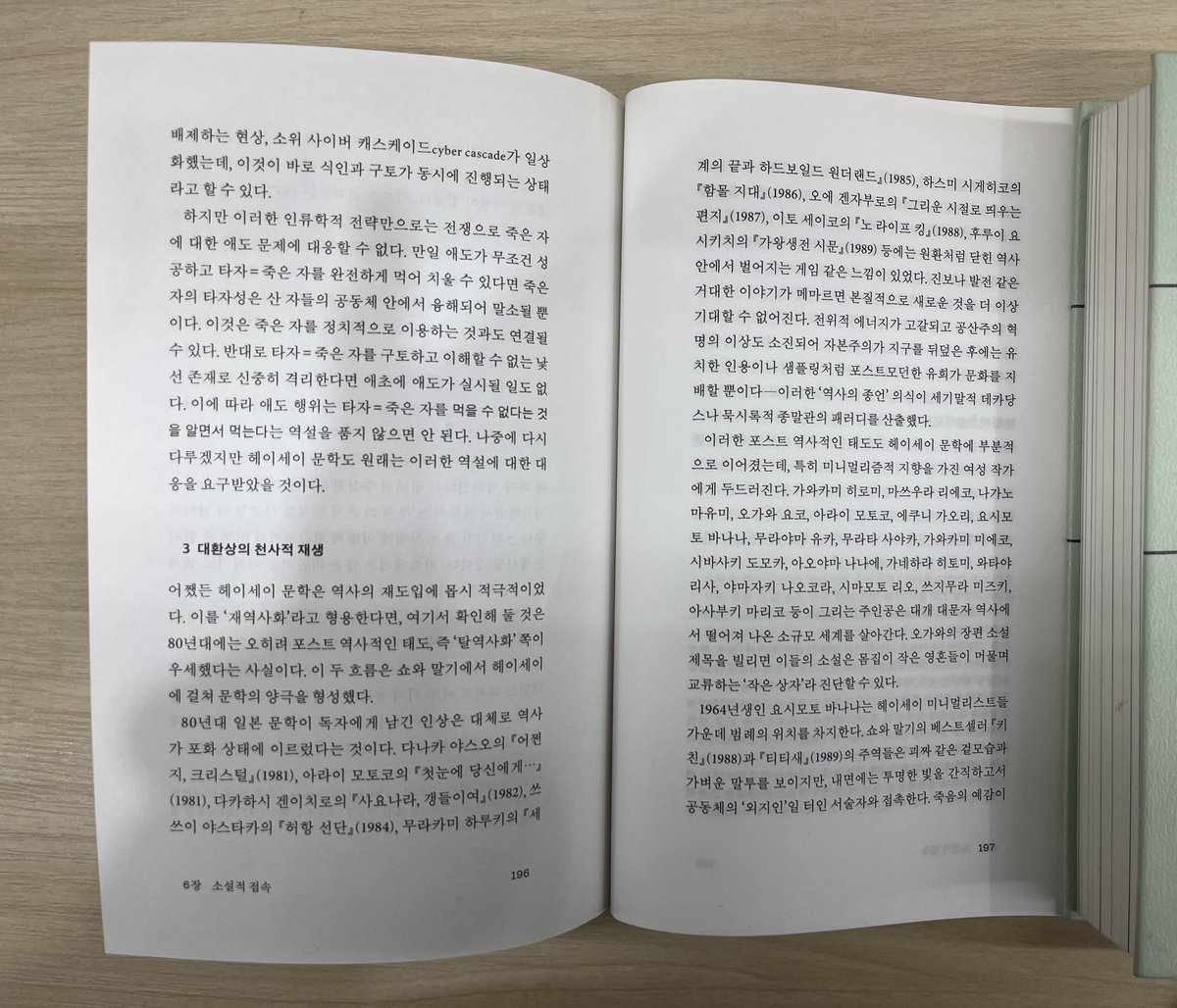 “만일 애도가 무조건 성공하고 타자=죽은 자를 완전하게 먹어 치울 수 있다면 죽은 자의 타자성은 산 자들의 공동체 안에서 융해되어 말소될 뿐이다. 이것은 죽은 자를 정치적으로 이용하는 것과도 연결될 수 있다. 반대로 타자=죽은 자를 구토하고 이해할 수 없는 낯선 존재로 신중히 격리한다면