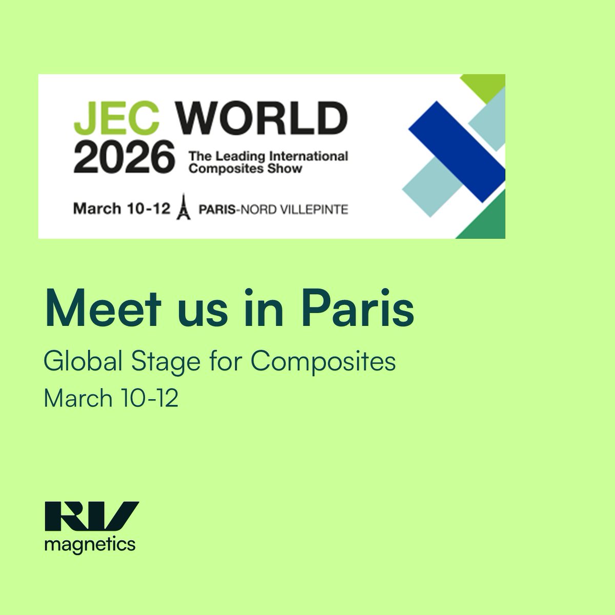 🚀 RVmagnetics will be exhibiting at #JECWorld in Paris, the world's leading composites show!
We bring advanced #sensing technology for #composites, enabling embedded monitoring of strain &amp; structural health without compromising material performance.
#RVmagnetics #SHM