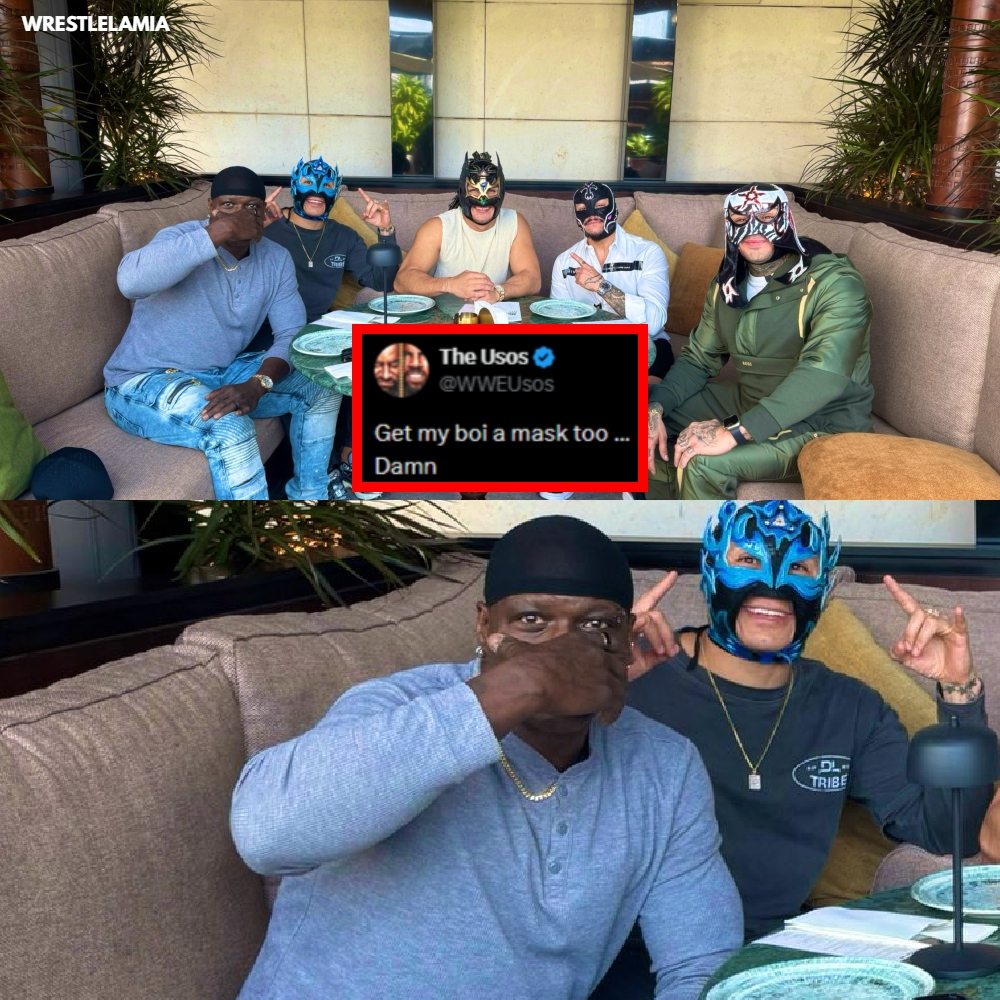 wrestlelamia's tweet photo. not truth covering his face like he one of the unmasked lucha's 😂😂 https://t.co/a0C66bt2tX