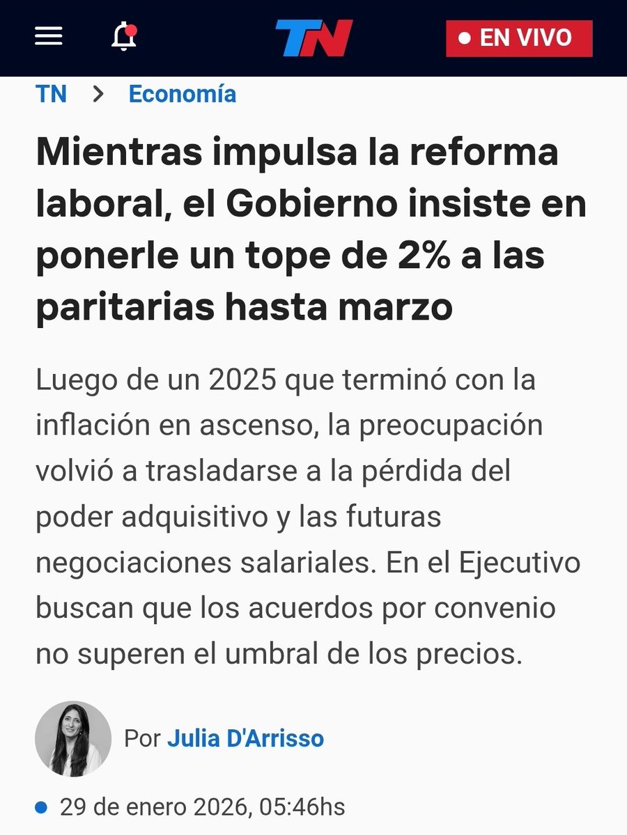 Milei impone un techo del 2% a las paritarias mientras mantiene liberación total de precios y tasas.
El "mercado se regula solo" funciona para empresarios y bancos.
Para los salarios sí aparece el Estado, pero al servicio del ajuste.
Así se destruye el poder adquisitivo.