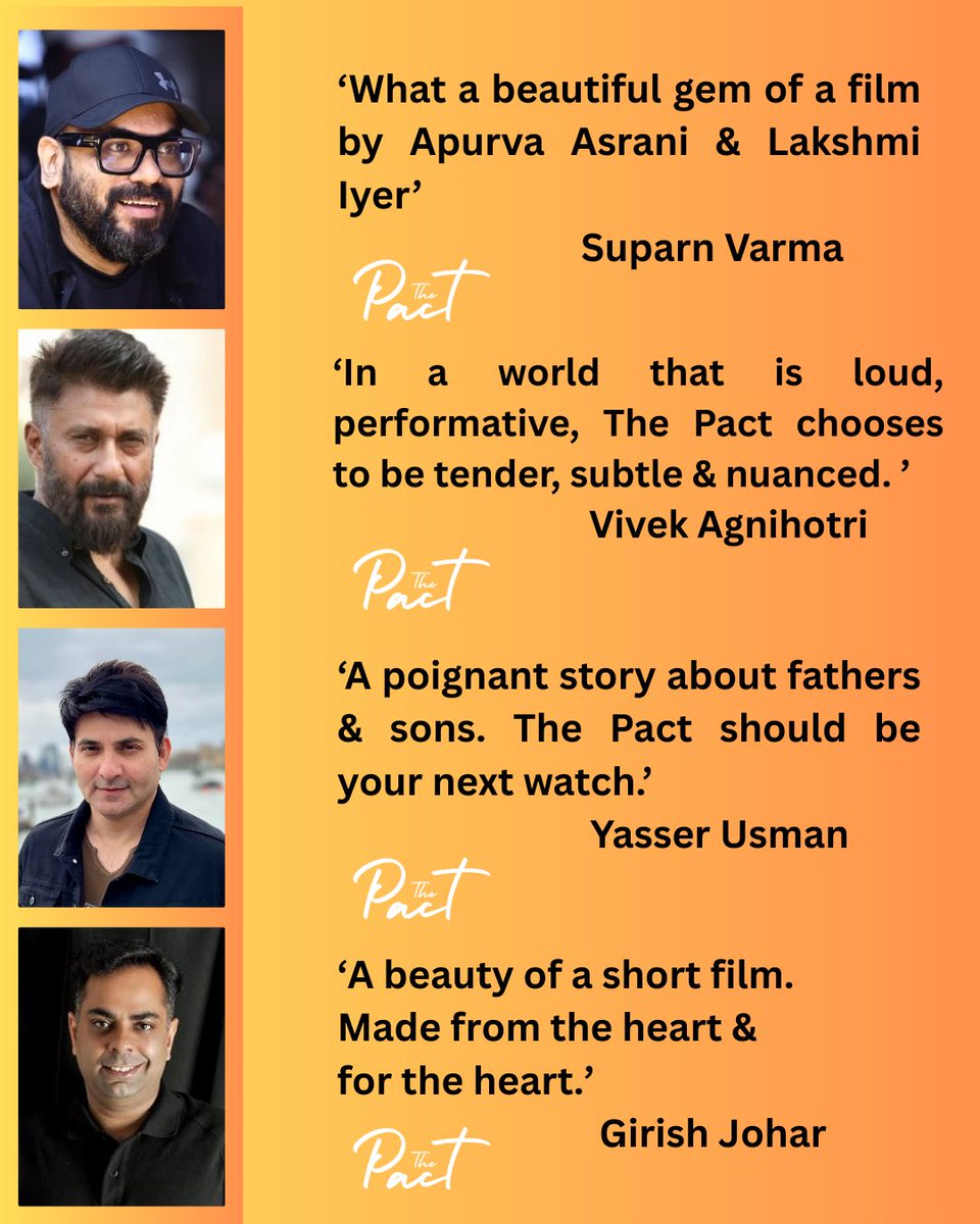 Apurvasrani's tweet image. 100K views in a week for a small, quiet short film.
No marketing budget, no boosts. Just sharing, word of mouth &amp;amp; people taking the time to watch &amp;amp; pass it on.
Grateful — especially for the generous support from the fraternity.
Watch #ThePact here: youtu.be/GWS6QDE7nZ8?si…