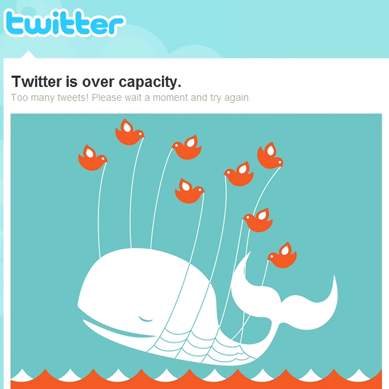 Twitter is over capacity.

Too many tweets! Please wait a moment and try again.

#InternetHistory