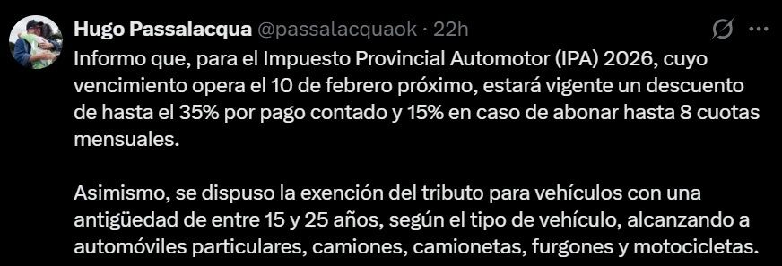 Vehículos particulares de más de 15 años dejarán de pagar patente en Misiones buff.ly/GvGm0uW