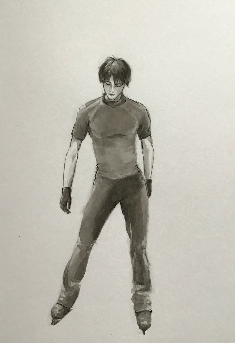 A new ink sketch of #羽生結弦