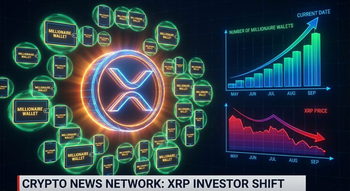 $XRP MILLIONAIRE WALLETS HIT 4-MONTH HIGH.

Price is weak. Paper hands are selling.

But wallets holding over one million $XRP are stacking. Highest level in four months. They're buying this fear.

We bid.

#XRP #AltcoinSeason #MacroInsights