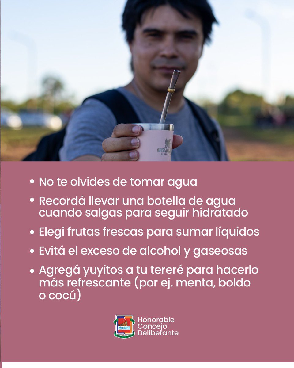 En estos días de calor intenso en Posadas, cuidarnos es prioridad. Seguí estos consejos simples para disfrutar del verano a pleno y bien hidratado ☀️

¿Cuál es tu yuyito infaltable? ¡Te leemos! 👇