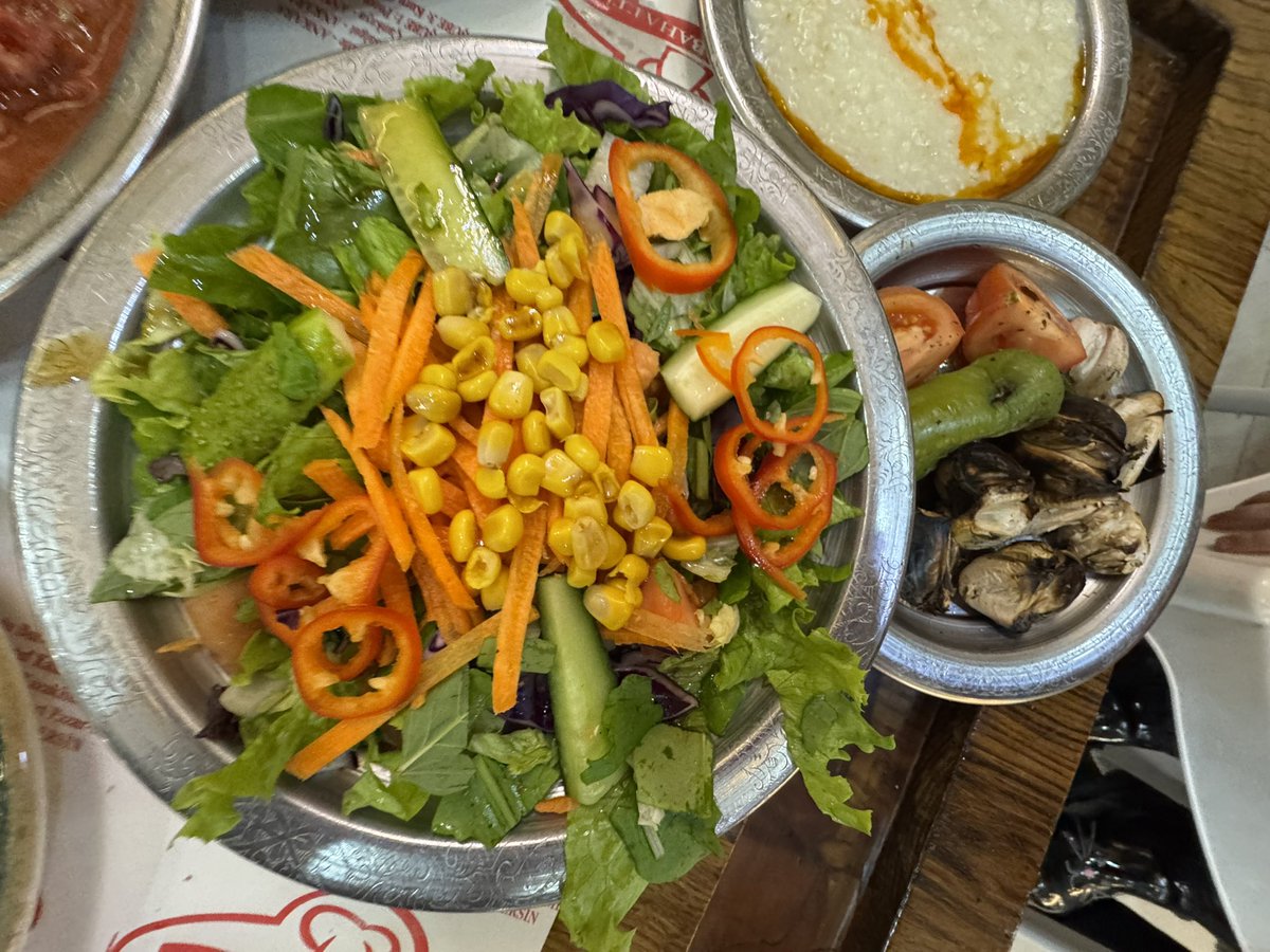 NigoraFazliddin's tweet image. Turkish #cuisine is incredibly hospitable — especially in #Türkiye itself. You order one kebab and suddenly your table fills with 20+ dishes, plus free tea, dessert, and coffee ☕️ No wonder you always want to come back.