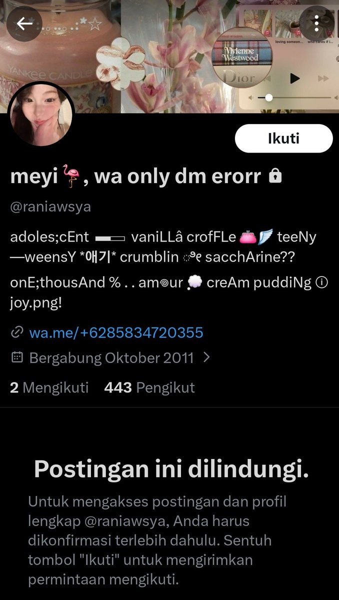 clgnadd's tweet photo. Sekarang ganti jadi @/raniawsya ya guyss https://t.co/aGB30ZWTRy