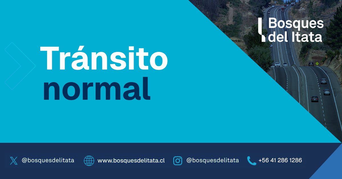 ✅ [INFORMACIÓN] Tránsito habilitado en la ruta #BosquesdelItata, con todos los peajes liberados en #Ruta152 y #Ruta158. 

Conduzca con precaución. 

<a href="/radiocarab/">Carabineros Radio</a> <a href="/biobio/">BioBioChile</a> @cooperativa <a href="/MTTBiobio/">Seremitt Región del Biobío</a> <a href="/MTTNuble/">SeremiTT Región de Ñuble</a> 

#RutaItata