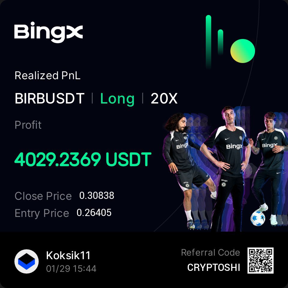 Gm GM CT Legends, ohh +4029$. Today good trade, i close the nice position from $BIRB

Partners: bingx.com/partner/Crypto…