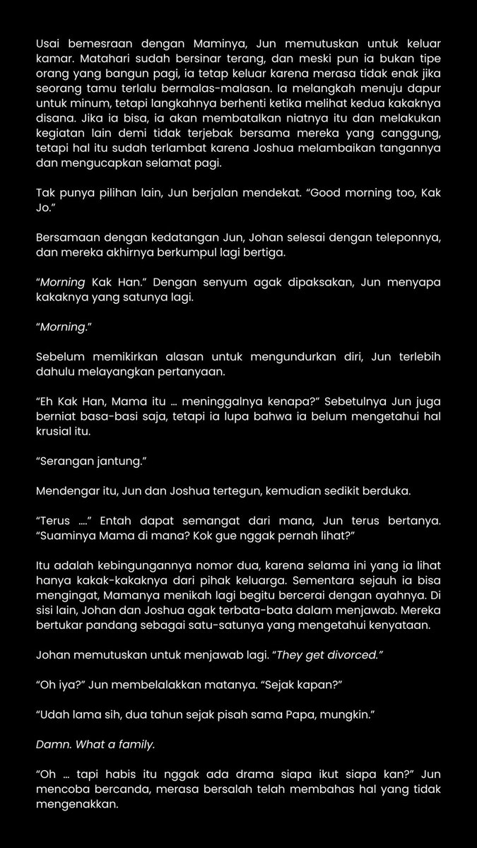 joshuuism's tweet photo. [016]

(notes: kalau bahasa isyaratnya Joshua itu nggak ada bahasa tertentu yaa, kalau povnya condong dari Jun atau Johan, bakal jadi bahasa Indonesia, tapi kalau povnya condong dari Joshua, bakal jadi bahasa Inggris) https://t.co/0av1wXR4w9
