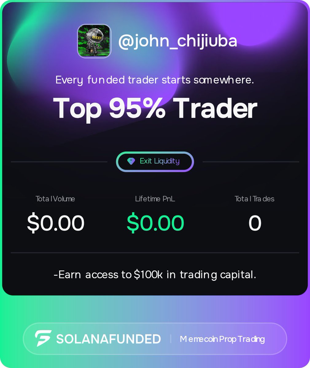 I’m outperforming others, how about you?

Check here → solanafunded.com/ref/john_chiji… #Solana #Memecoins #Trading #Crypto