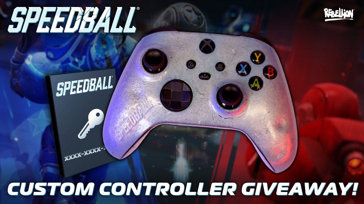 ☄️ GIVEAWAY TIME ☄️

To celebrate the launch of Speedball, we're giving away an EXCLUSIVE custom Xbox controller 🎮 
+ a Speedball Game Key 💥

Like, retweet, and follow <a href="/SpeedballGame/">Speedball</a> &amp; <a href="/Rebellion/">Rebellion</a> to enter!

Winner announced Friday 13th Feb