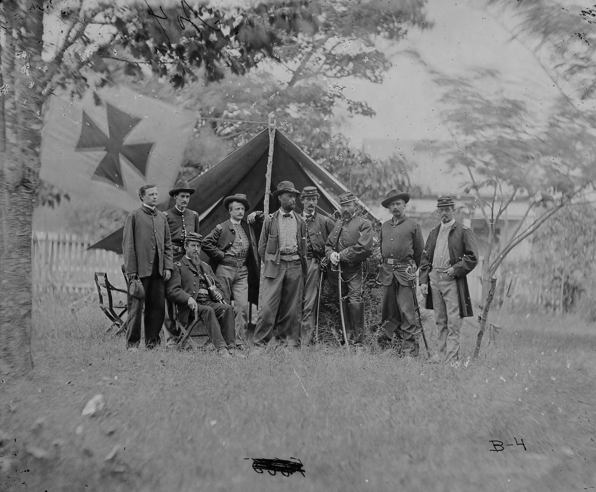 Meet Gen. Charles Griffin and staff. Known for his fiery temper, he led the V Corps to block Lee's escape at Appomattox and served as a Surrender Commissioner. He later led Reconstruction in TX before dying of yellow fever: f3.social/6yc8
