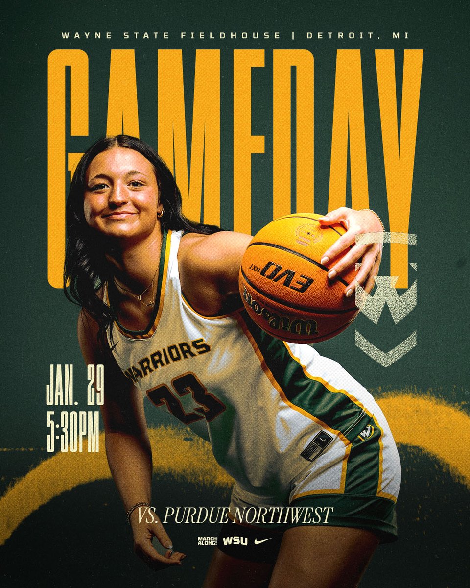 WSUWarriorsWBB's tweet photo. Playing at home this week 🏠

🆚| Purdue Northwest
🗓️| Thursday, January 29th - 5:30pm
🏟️| Wayne State Fieldhouse - Detroit, MI 

#REPthe313 https://t.co/4r38Sq7TG3