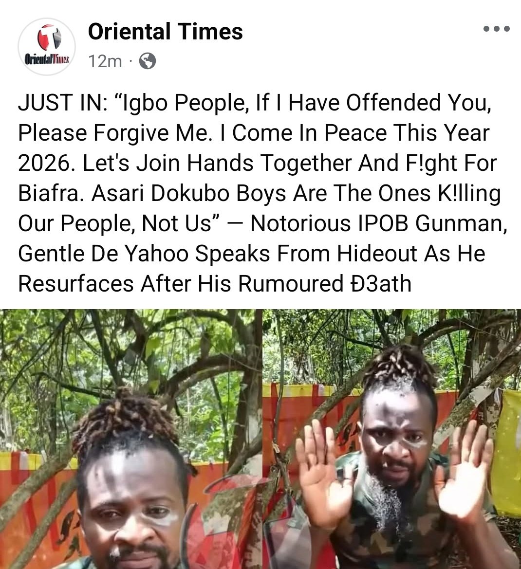 CitizenObs's tweet image. Your local bloggers have begun laying the groundwork to link the impending government-sponsored violence in Biafraland to IPOB.

Instead of investigating the Nigerian Army, which previously claimed it had arrested these criminals, they have turned around and started playing the…