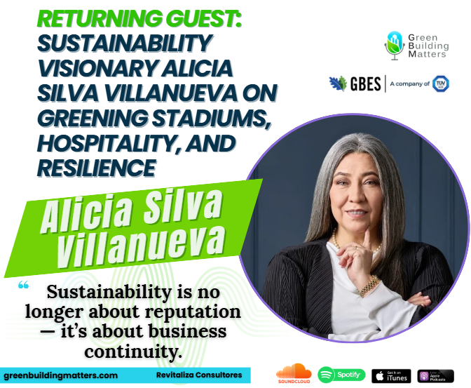 CharlieCichetti's tweet photo. Alicia Silva Villanueva is back! 

In this powerful follow-up episode, the #renowned #sustainability leader from Mexico shares lessons from greening iconic places like Estadio Azteca for the @FIFAWorldCup, redefining resilience in hospitality, and writing the playbook to... https://t.co/uLzEdS08tf