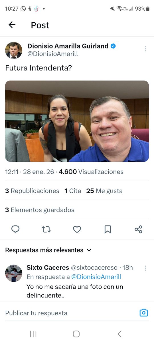 YoRoboANR's tweet photo. Holaaa todes soy Jhona Ortega brazo derecho de Miguel Prieto aquí con mi amigo personal Dionisio Amarilla que apoya mi candidatura https://t.co/p2xKwi0Vos