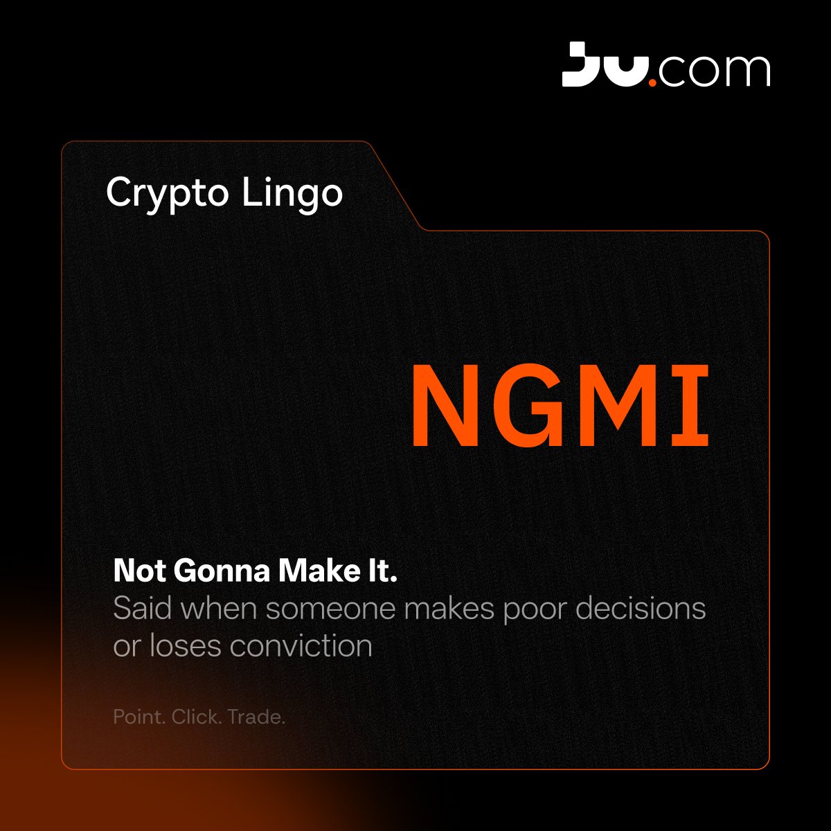 🔔 Crypto Lingo Class is on 🔹 NGMI = “Not Gonna Make It.” Used when  someone gets shaken out by a red candle, switches plans every hour, or  panic-sells right before the