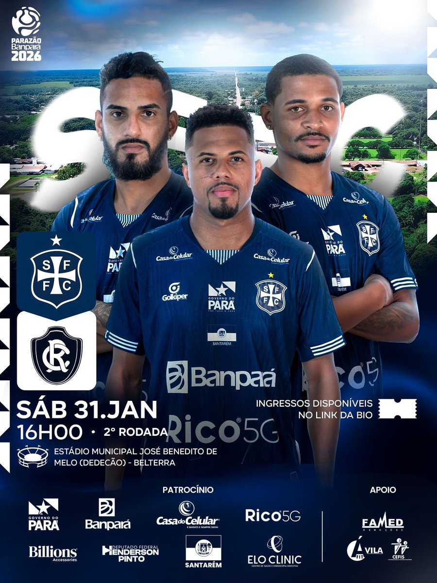 LUGAR DE TORCEDOR DO SÃO FRANCISCO É EM BELTERRA!
Ingressos à venda! 🦁⚽
💰 Inteira R$ 50 | Meia R$ 25
🖥️ Online: gfingressos.com.br/sao-francisco-…
📍 Físicos (inteira): Escritório do SF (Santarém) e Drogaria Malheiros (Belterra).
⚠️ Lotes limitados!