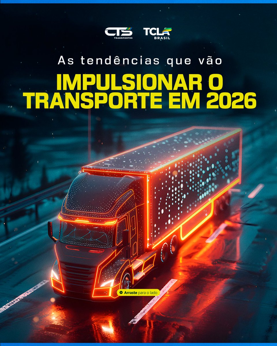 ctstransportes's tweet image. O transporte de cargas está evoluindo, e as tendências para 2026 vão transformar o setor. 🚚

Veja o carrossel completo pelo link: instagram.com/p/DUETPWIDjyE/…

#tclabrasil #transporteeficiente #logistica2026