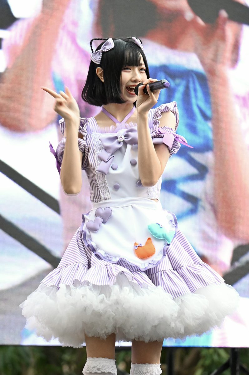 minoyunidoru's tweet image. #SPF
#立教アイドル研究会
さかな🐟ちゃん
@sakana_ritsudol 

2025学祭の思い出😊
SPF 1日目
立教大学池袋キャンパス屋外ステージ❤️
　
紫ダイナー衣装に猫耳ヘアが可愛い💜
さかなちゃんに学祭出したーいってお願いしちゃったww🥰その2📸

掲載許可済📸2
#ユニドル    #UNIDOL   #立ドル