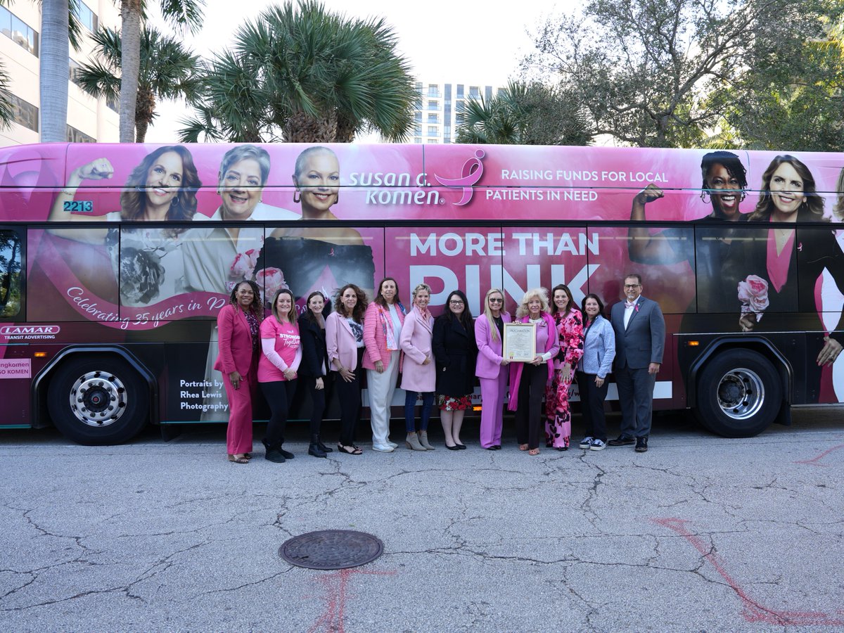 palm_tran's tweet photo. On Tuesday, we had the pleasure of unveiling the Susan G. Komen "More Than Pink Bus" at the Palm Beach County Governmental Center! Join us at the Komen Walk this Saturday and come take a picture with the "More Than Pink Bus"! 🩷 https://t.co/Q7JOndKShJ
