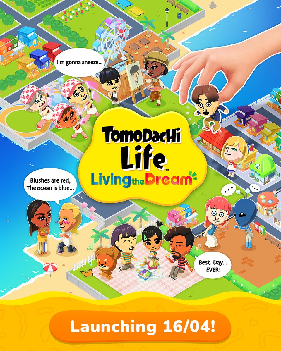 NintendoEurope's tweet image. Tomodachi Life: Living the Dream launches on #NintendoSwitch April 16th! The game will also be playable on #NintendoSwitch2.