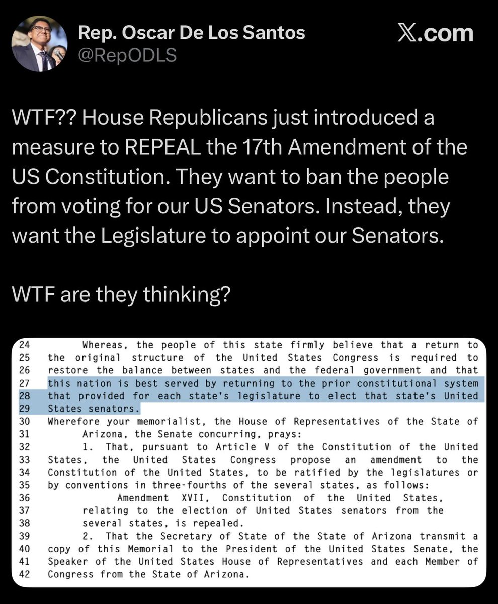 NewfoundStudio's tweet image. If democrats are against it we must consider it. #17thAmendment