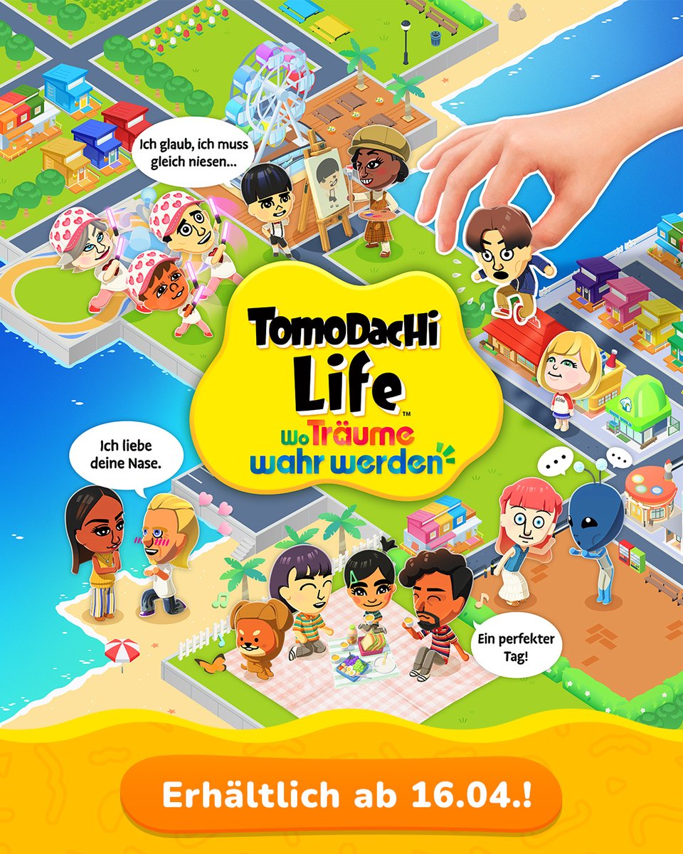 Tomodachi Life: Wo Träume wahr werden erscheint am 16. April für #NintendoSwitch! Das Spiel wird auch auf #NintendoSwitch2 spielbar sein.