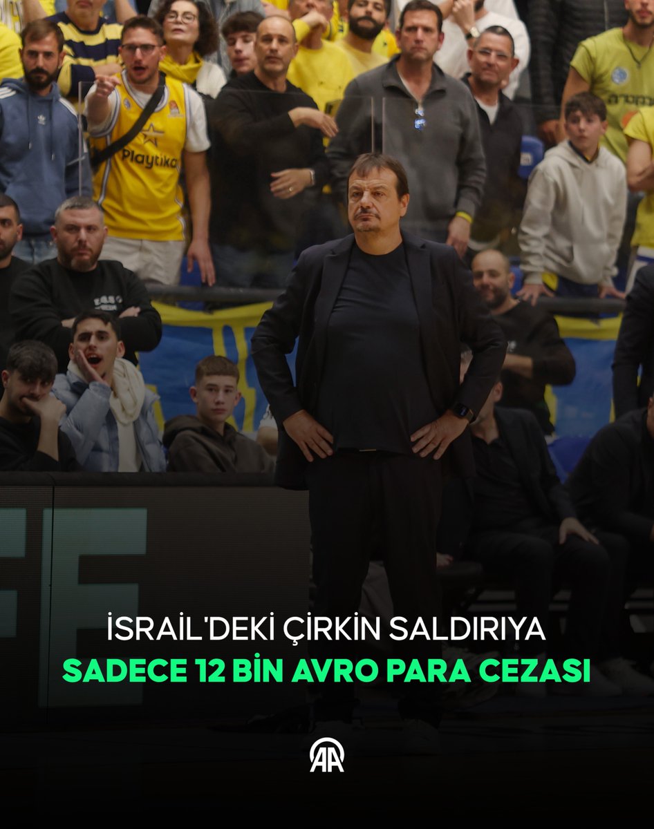 🏀 Avrupa Ligi'nden İsrail takımına komik ceza

➡️ Maccabi Rapyd'e konuk olan Panathinaikos'ta başantrenör Ergin Ataman'a yönelik küfürlü tezahüratlar nedeniyle ev sahibi ekibe sert yaptırımlar beklenirken sadece 12 bin avro para cezası verildi v.aa.com.tr/3814445