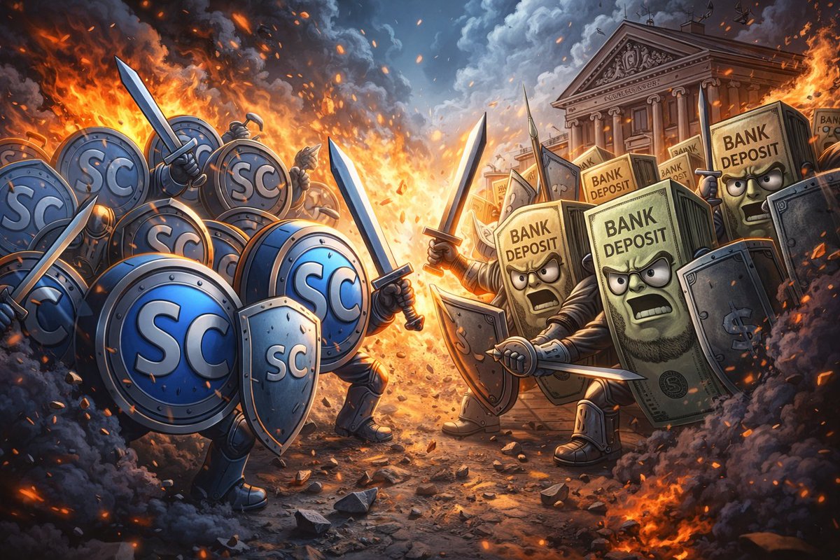 Stablecoins (SC) no destruyen depósitos del sistema financiero.

Los depósitos solo pueden destruirse mediante el repago de préstamos bancarios o recaudación fiscal del gobierno.

Lo que hacen las SC es cambiar el comportamiento de los depósitos.

Y esa distinción lo es todo.
🧵