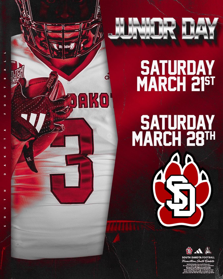 Thank you for the junior day <a href="/CoachTJohansen/">Travis Johansen</a> ! I can’t wait to see the energy of the coyotes! 
<a href="/Coach_TMorrison/">Tim Morrison</a> <a href="/CoachVitzthum/">Matt Vitzthum</a> <a href="/SDCoyotesFB/">South Dakota Football</a> <a href="/NexGenbyApex/">Keith Smilie</a> <a href="/NWahlScouting/">Nate Wahl</a>