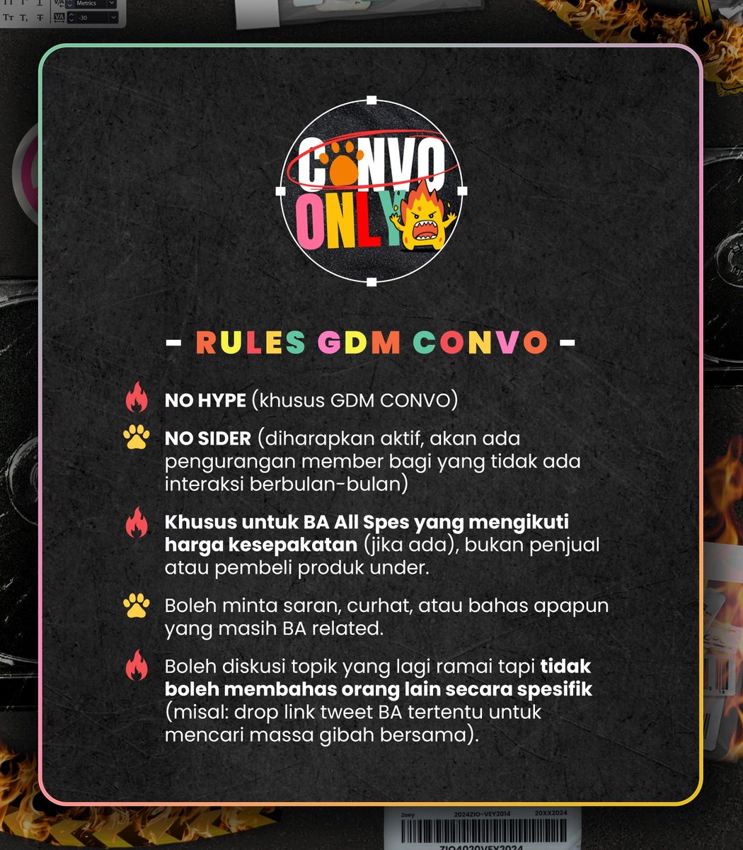 eziobakar's tweet image. Help repost? Thanks!

Hello, kami open member kembali untuk GDM HYPE BA Profneeds: layout, wording, desain, dan sejenisnya. Juga GDM CONVO all spess. Tolong baca rules dan cek reply ya! 

#zonauang