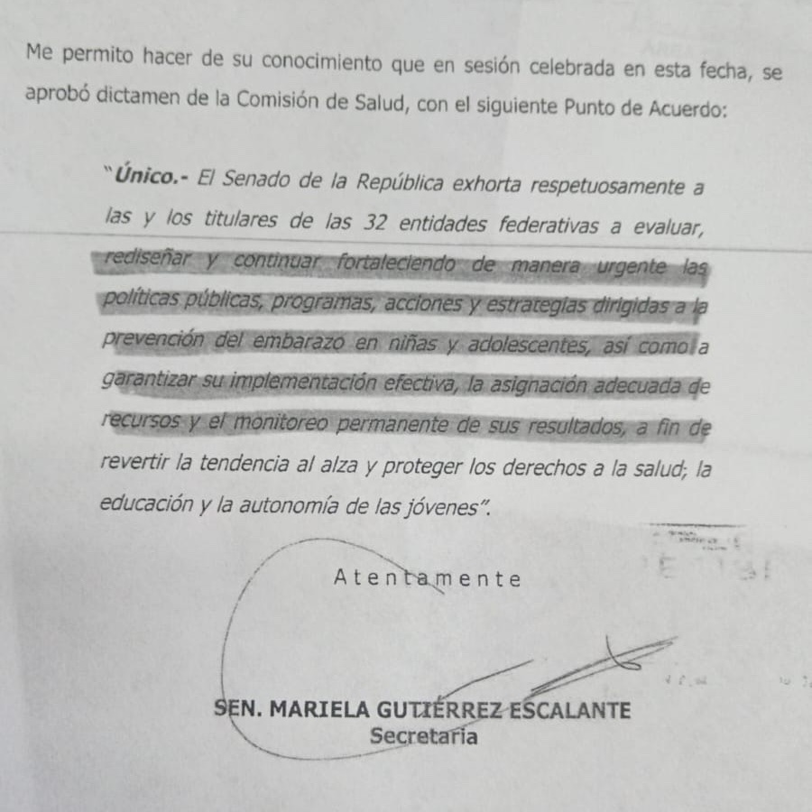 Acciones de primer mundo por parte del <a href="/senadomexicano/">Senado de México</a> y su secretaria de la mesa directiva <a href="/MarielaGtzEsc/">Mariela Gutiérrez</a> jajajaja no pues gracias por su apoyo para la educación de los adolescentes en México.