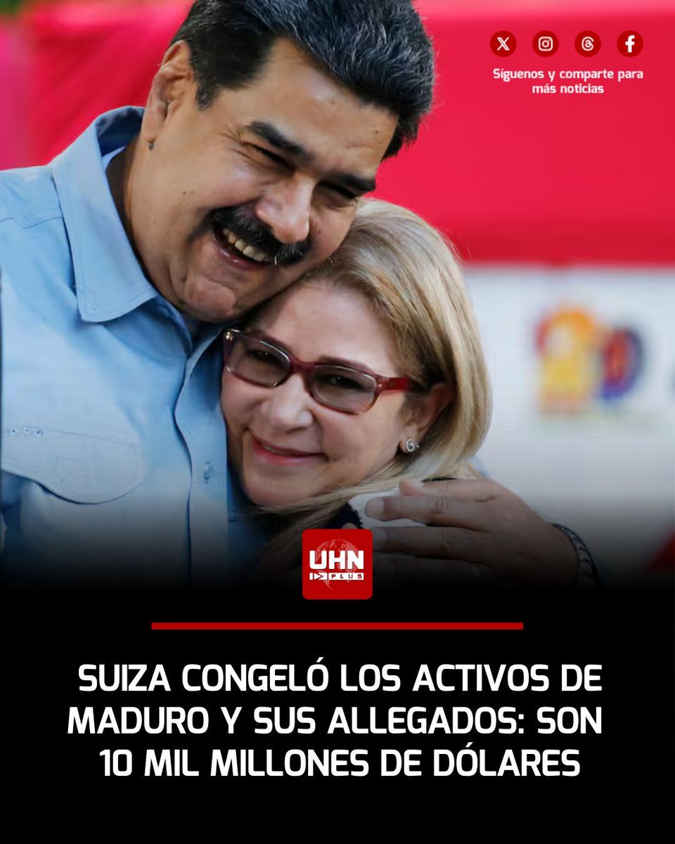 🇻🇪‼️ | Suiza congeló de inmediato todos los activos financieros pertenecientes a Nicolás Maduro y otros 36 funcionarios del régimen chavista por los próximos cuatro años. La medida fue aplicada por el gobierno suizo y busca evitar que los activos adquiridos ilícitamente puedan