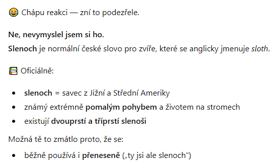 ChatGPT má dnes obzvláště bullshitózní den 😀