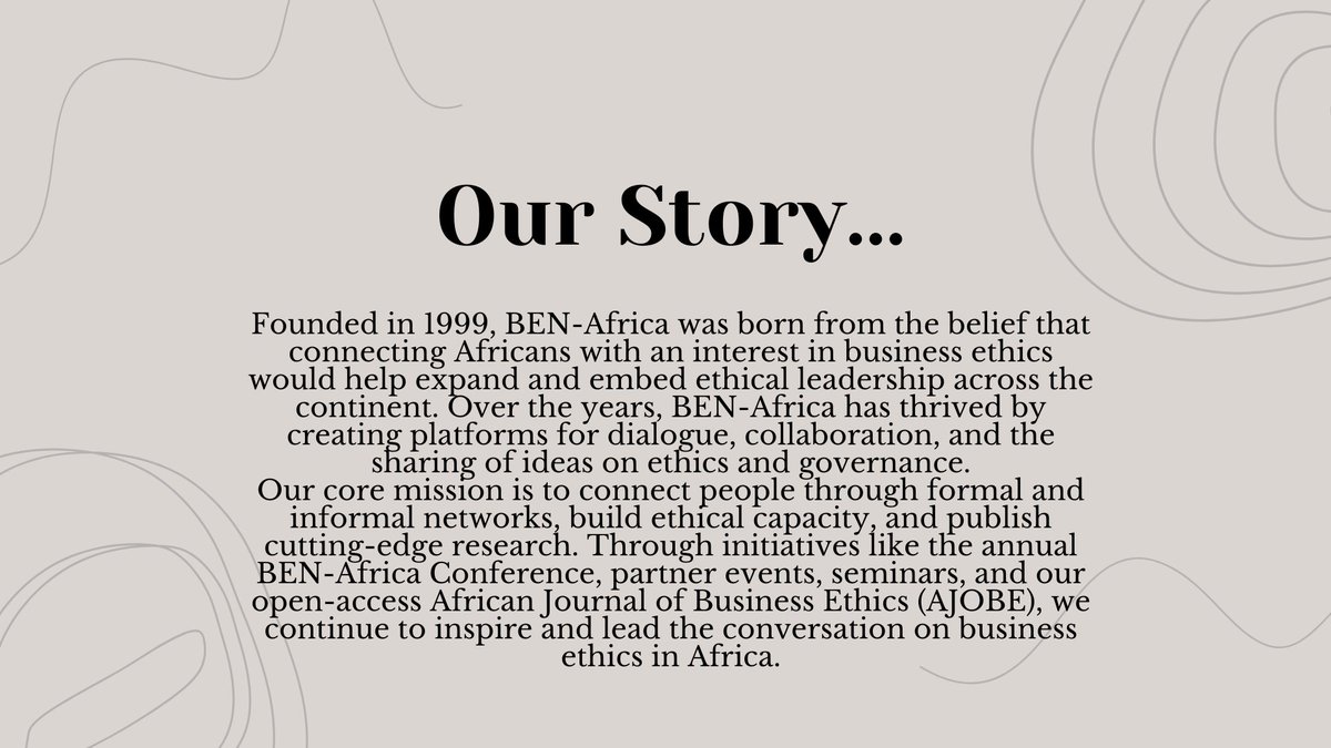 BENAfricaOrg's tweet image. Happy New Year 🌍✨
Welcome to BEN Africa 2026!
A new year of ethical leadership, meaningful collaboration, and bold conversations across Africa.

Here’s to integrity, impact, and responsible business in 2026.

#BENAfrica #EthicalLeadership #BusinessEthics