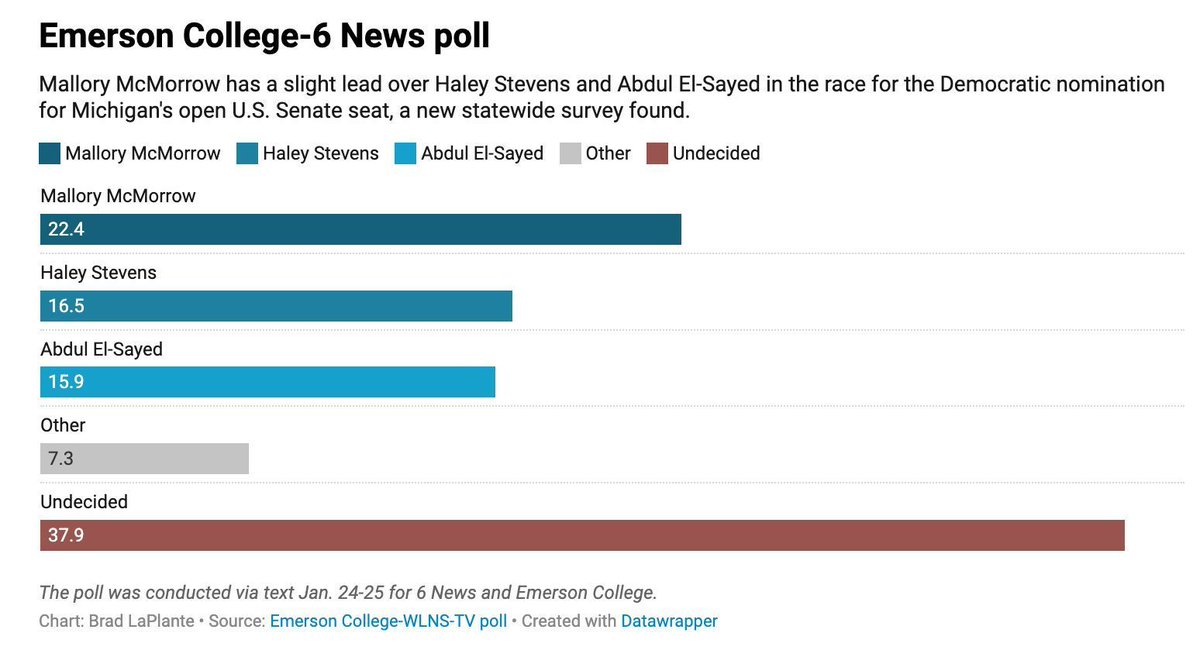 🚨 MALLORY MCMORROW SURGES INTO THE LEAD IN MICHIGAN SENATE RACE! 

LFG!!!