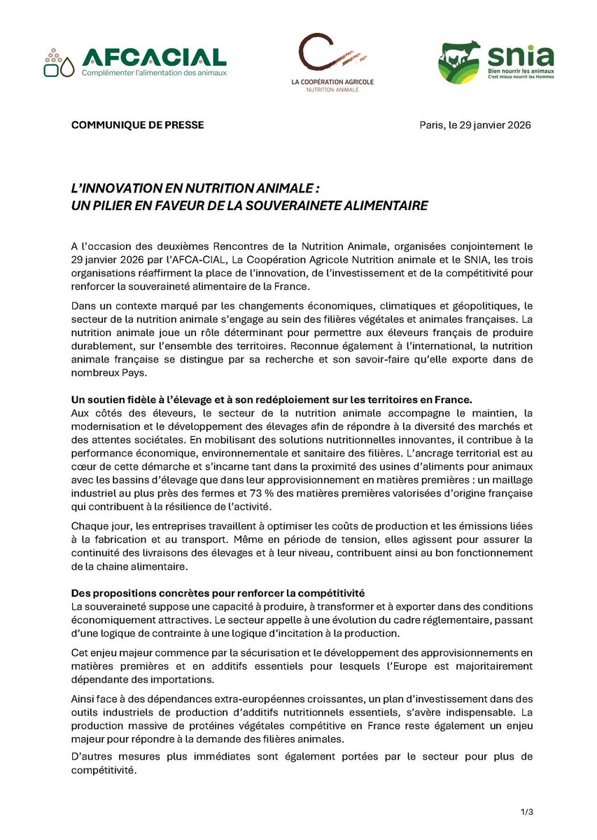 SNIA Nutrition des Animaux tweet media
