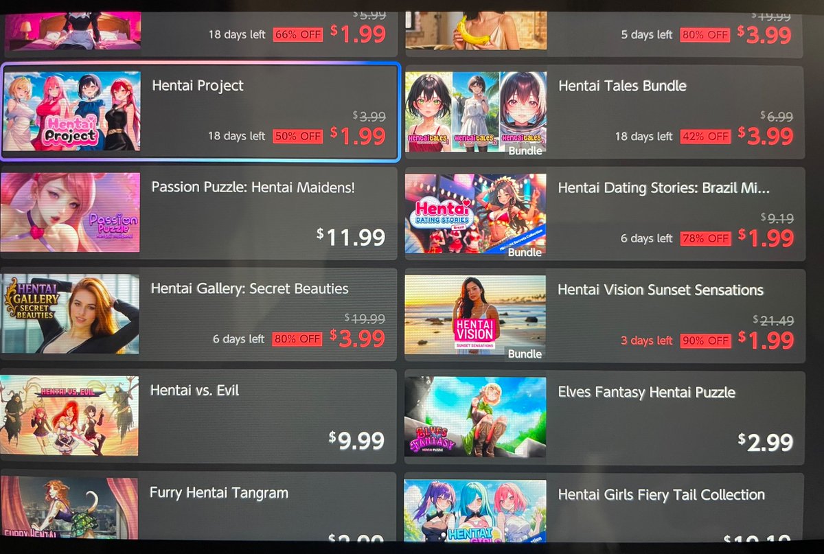 dripdropyt16's tweet photo. @NintendoAmerica : “We HAVE to censor Dispatch! There’s nipples and swear words! 😱 Think of the children!!!”

Meanwhile, Nintendo’s eShop:
#dispatch #NintendoSwitch2 https://t.co/61D7e4NFK5