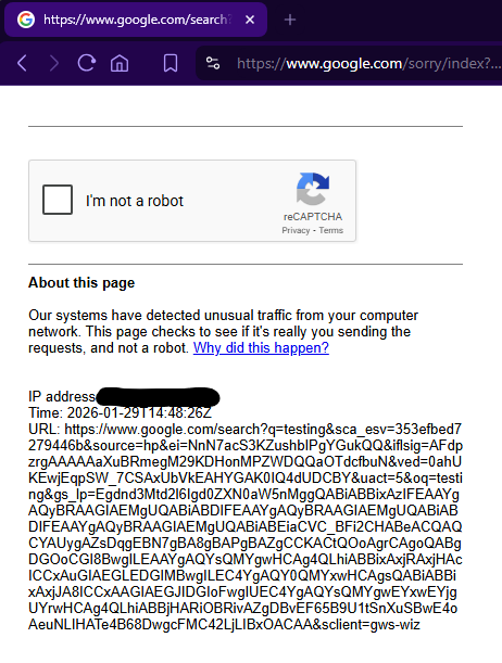 iam_samcox's tweet photo. downside of using ai agents for research: google thinks im a bot. fair enough! https://t.co/aoHQIBgTis