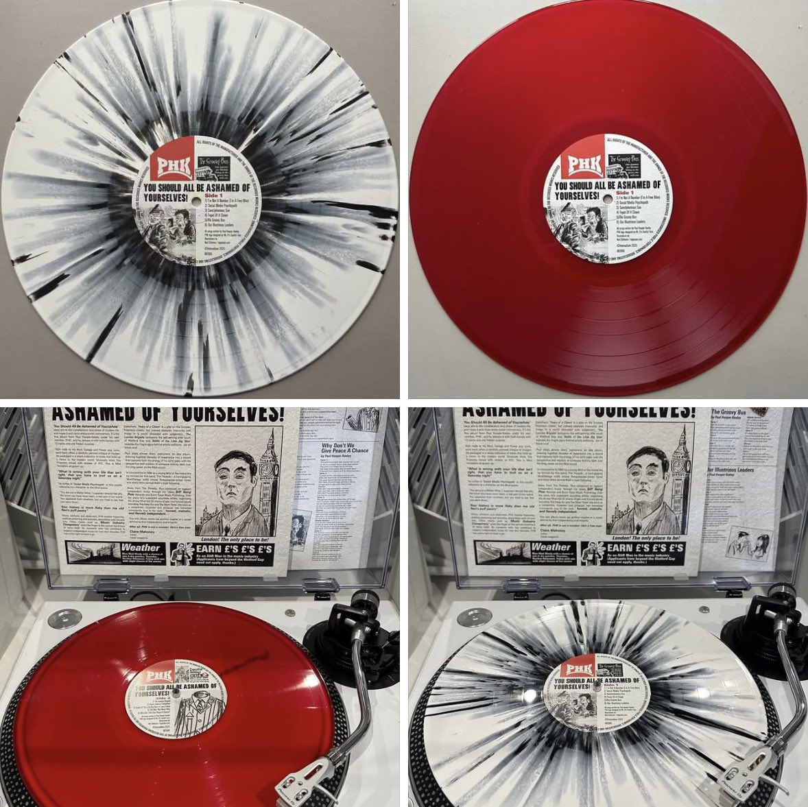TheMarkThree's tweet photo. A specially priced bundle of both vinyl choices of my ‘You Should All Be Ashamed Of Yourselves’ LP, both with inner lyric sleeves, is available from my Bandcamp page at: -

https://t.co/Z4mLUOuRgW https://t.co/1XxnIBjpcI