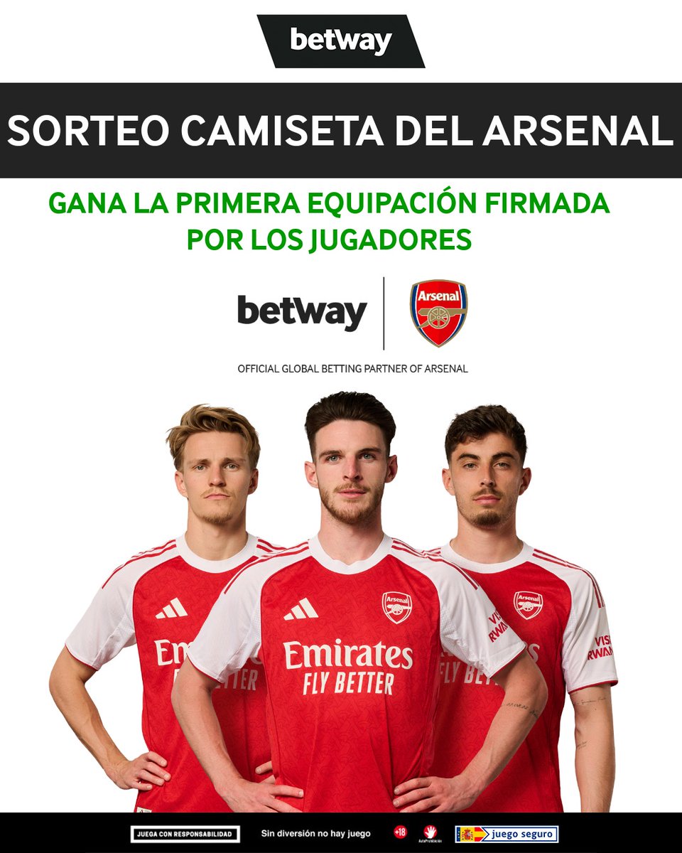 betwayes's tweet image. 𝐒𝐎𝐑𝐓𝐄𝐎 𝐂𝐀𝐌𝐈𝐒𝐄𝐓𝐀 𝐃𝐄𝐋 𝐀𝐑𝐒𝐄𝐍𝐀𝐋 𝐅𝐈𝐑𝐌𝐀𝐃𝐀 𝐏𝐎𝐑 𝐋𝐎𝐒 𝐉𝐔𝐆𝐀𝐃𝐎𝐑𝐄𝐒❤️ 

El equipo 'gunner' está de dulce. Actualmente es el líder de la Premier League y se ha clasificado como mejor equipo de la Champions encajando solo 4 goles.

Por ello, queremos…