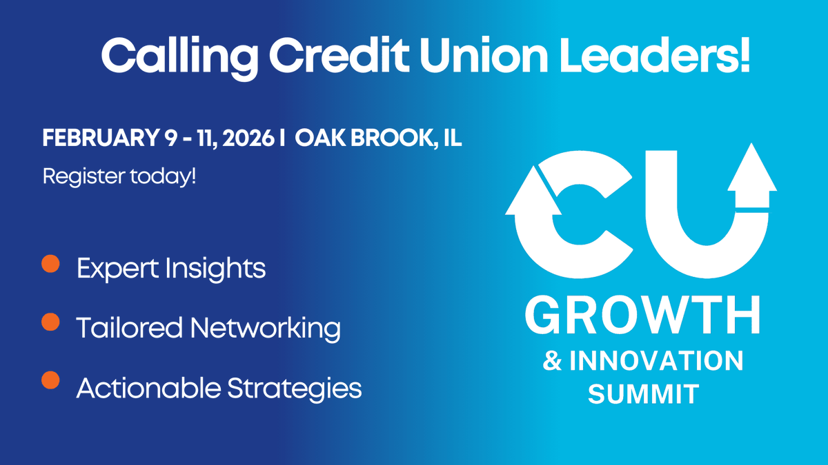 CUGrowthSummit's tweet photo. 📢 CU leaders, ready to lead with impact?

💡 Insights
🤝 Networking
📈 Real strategies

🎟️ https://t.co/CQUCtrTGKC

📍 Oak Brook, IL | Feb 9–11, 2026
#CUGI26 #CreditUnions #LeadershipEvent https://t.co/j8CXG6a6LT